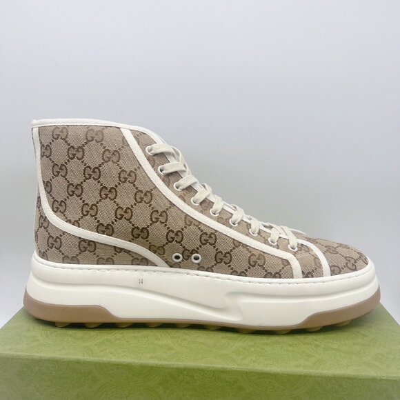Gucci TENNIS 1977 TRECK HIGH GG JACQUARD SNEAKER Interlocking Mens UK 14 US 14.5 - Picture 11 of 16